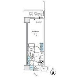 プレイズシード名駅北 4階1Kの間取り