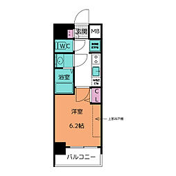 プレサンス名古屋ルクソリア 9階1Kの間取り