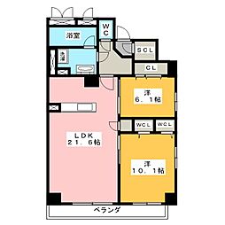 JMF-Residence名駅南 2LDKの間取図画像
