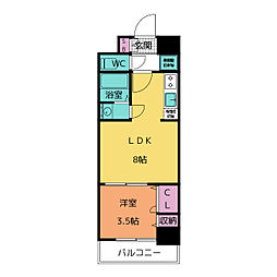 ファステート名古屋駅前アルティス 10階1LDKの間取り