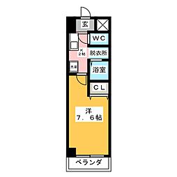 リアライズ黄金（旧ステージア黄金） 4階1Kの間取り