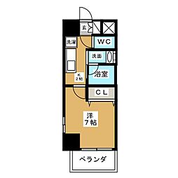 CITYSPIRE名駅前 1Kの間取図画像