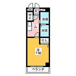 ワピタ名駅 1Kの間取図画像