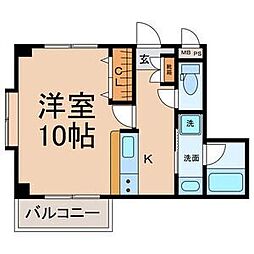 クオン千原 1Kの間取図画像
