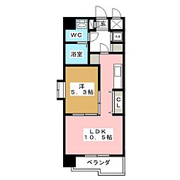 モエリングストーン 1LDKの間取図画像