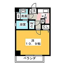 アニューファンロイヤルス 1Kの間取図画像