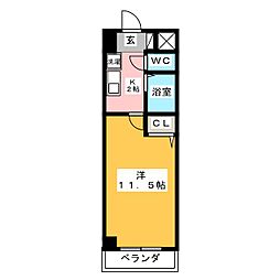 岡地レジデンス笹島 1Kの間取図画像
