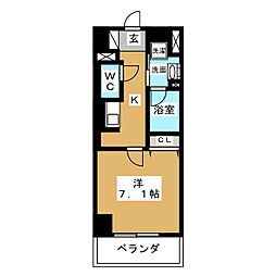 セイワパレス丸の内駅前 1Kの間取図画像