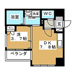 アーバン伏見 1DKの間取図画像