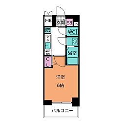 プレサンス名古屋菊井セルカ 1Kの間取図画像
