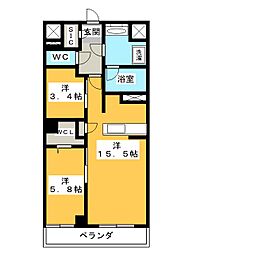 JMF-Residence名駅南 1LDKの間取図画像