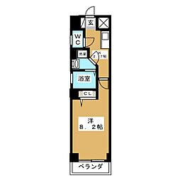 sereza錦 1Kの間取図画像