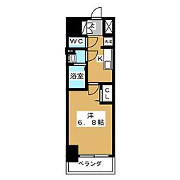 プレサンス名古屋駅ゲート 1Kの間取図画像