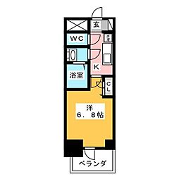 プレサンス名古屋幅下ファビュラス 1Kの間取図画像