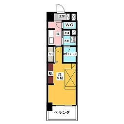 ラフィーネ名駅南 1Kの間取図画像