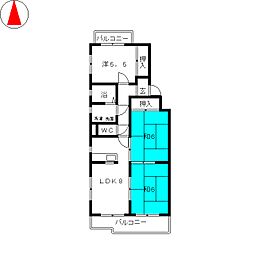 メゾンやしま 1階3LDKの間取り