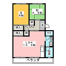 水野ハイツ 2LDKの間取図画像