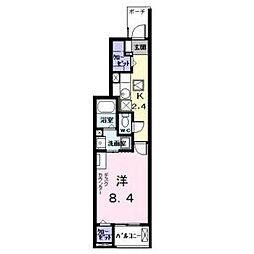 ラフィネC 1階1Kの間取り