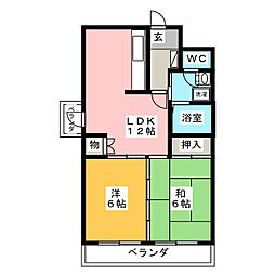 Ｃｅｎｔ　Ｂｏｕｎｏ 7階2LDKの間取り