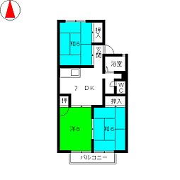 エーデルハイム78 3DKの間取図画像