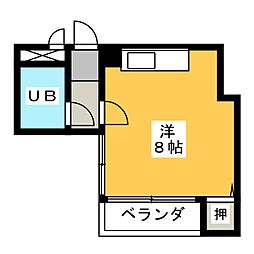 ベルビラ那古野 ワンルームの間取図画像