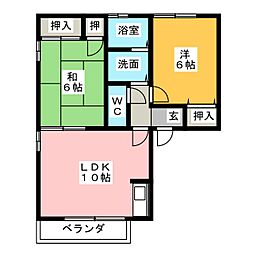 メゾン・ド・ルミエールB 2LDKの間取図画像