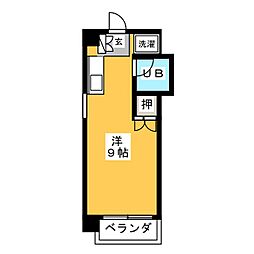 服部ビル ワンルームの間取図画像