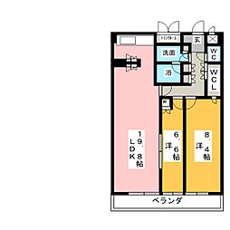 グラン・アベニュー名駅 2LDKの間取図画像