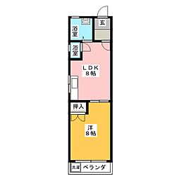 コーポ小沢 1LDKの間取図画像