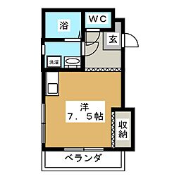 ARK中村公園南 ワンルームの間取図画像