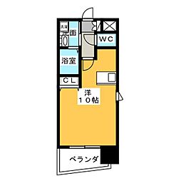 プレサンス名古屋駅前ヴェルロード ワンルームの間取図画像