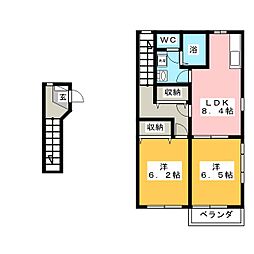 ブライトK 2DKの間取図画像