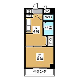 ランドビル本陣 1Kの間取図画像