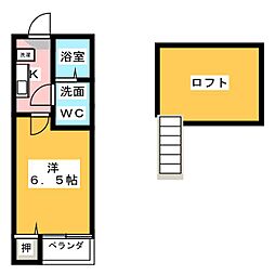 コンパートハウス本陣 1Kの間取図画像