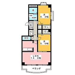 ステラ・ポラーレ 2LDKの間取図画像