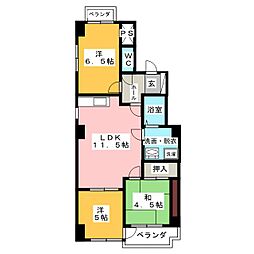 P&Pハイム 3DKの間取図画像