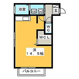 ベラ・ペルラ ワンルームの間取図画像