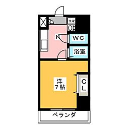 クラシア本陣 1Kの間取図画像