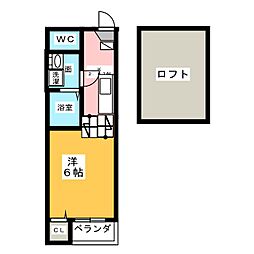 BLUEGARDEN 1Kの間取図画像