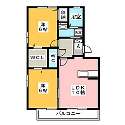 オッツ幸 2LDKの間取図画像