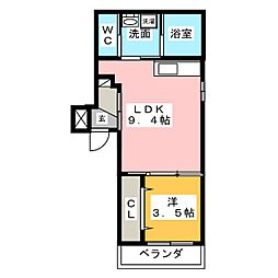 fuji本陣 1LDKの間取図画像