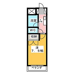 ソレイユYK 1Kの間取図画像