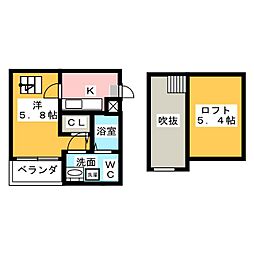 venusta 1Kの間取図画像