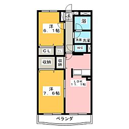 エルシオン 2LDKの間取図画像
