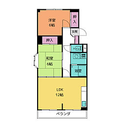 シャトー汐路 2LDKの間取図画像