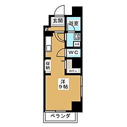 L’Allure 6階ワンルームの間取り