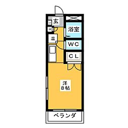 フォレストK3 ワンルームの間取図画像