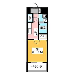 meLiV桜山 1Kの間取図画像