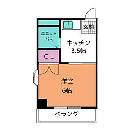 シャンポール藤美 1Kの間取図画像