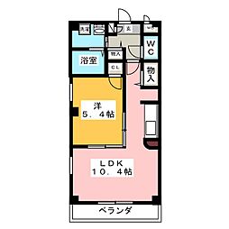 サンパティーク 1LDKの間取図画像